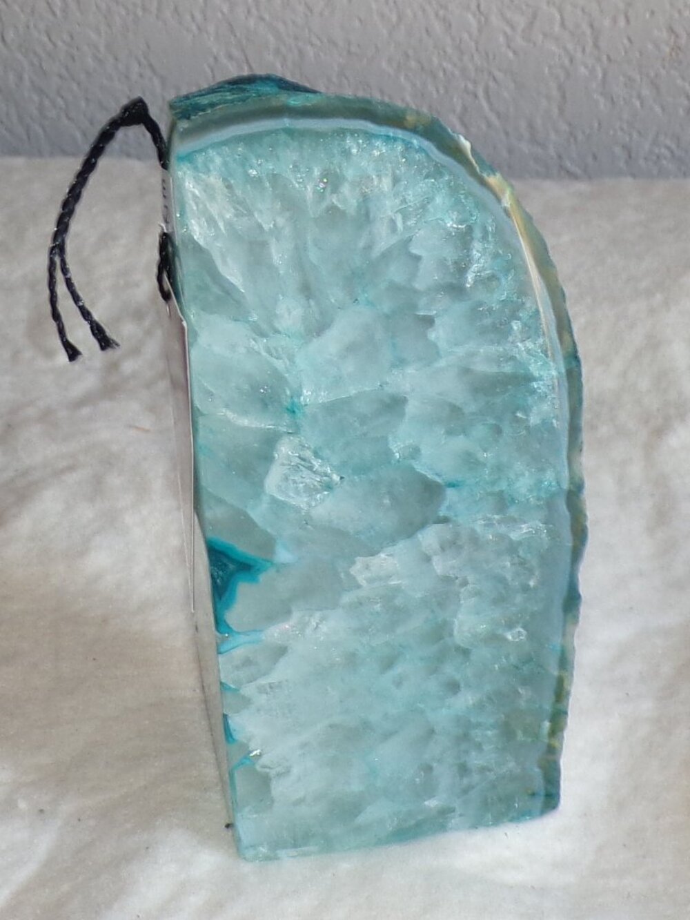 BRAZILIAN AGATE Blue Geode Quartz Slice Wedge Natural New